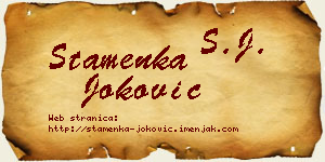 Stamenka Joković vizit kartica